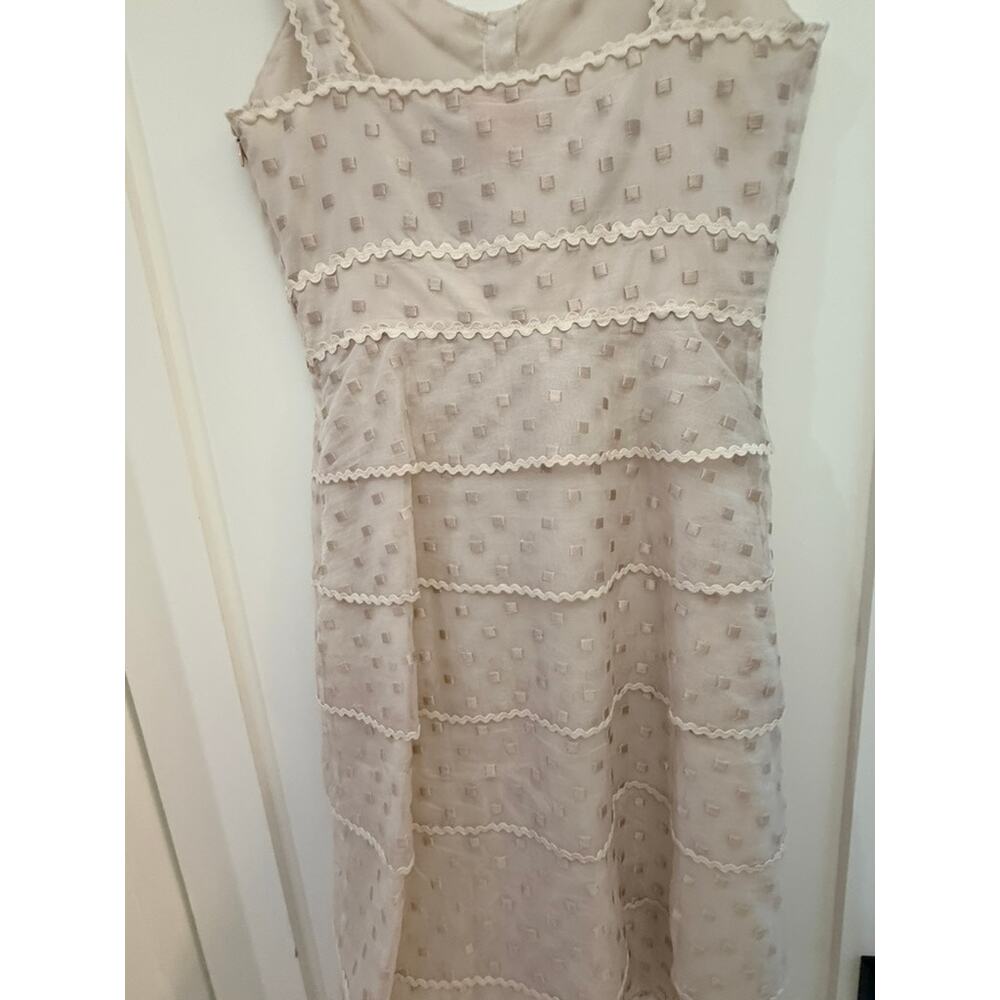 Tory Burch Cream and Beige Midi 100% Silk Sundress - US 2 - Picture 8 of 9
